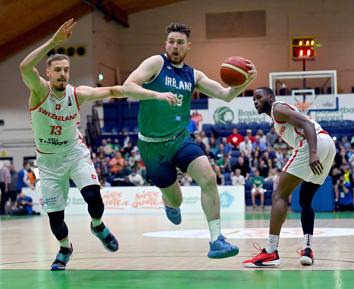 Jordan Blount of Ireland in action against Killian Martin of Switzerland. Picture: Ramsey Cardy/Sportsfile
