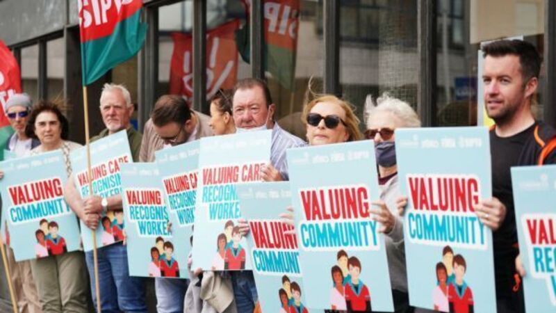 Community workers strike over pay outside Social Protection offices