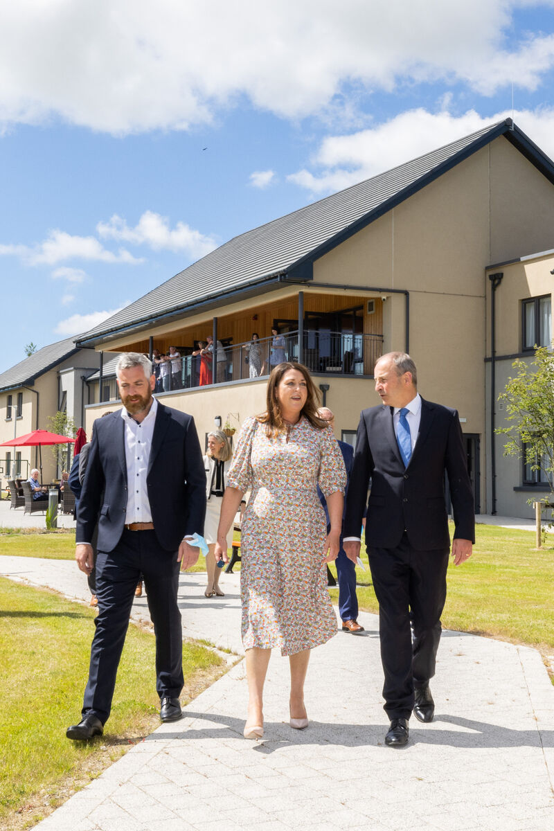 Picture shows from left Christopher O’Sullivan, TD; Catherine Buttimer, Director of Nursing, Riverstick Care Centre; An Taoiseach, Micheál Martin at the new Riverstick Care Centre, Cork. Pic:Naoise Culhane. Picture shows from left Christopher O’Sullivan, TD; Catherine Buttimer, Director of Nursing, Riverstick Care Centre; An Taoiseach, Micheál Martin at the new Riverstick Care Centre, Cork. Pic:Naoise Culhane.