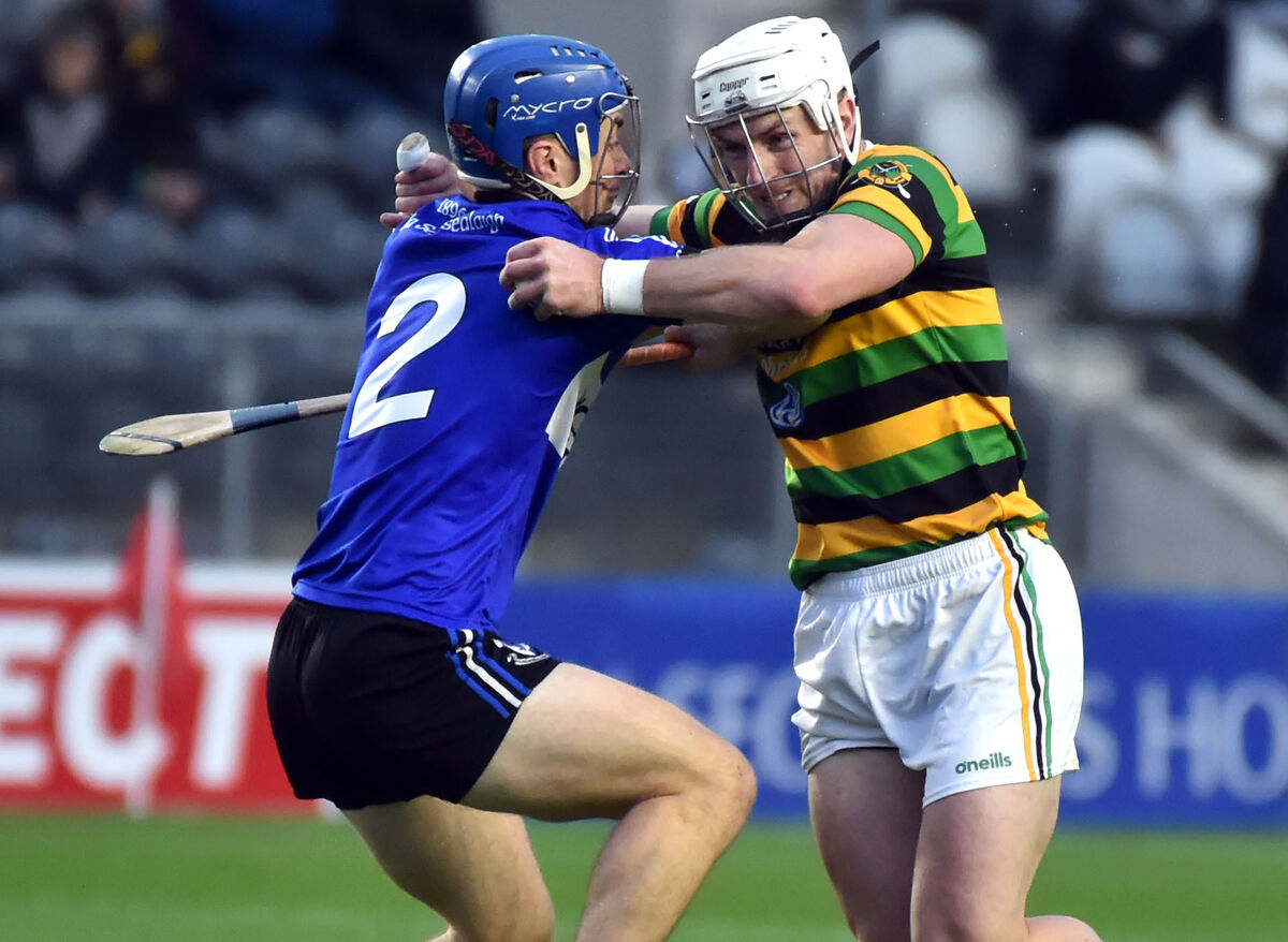Glen Rover's Patrick Horgan is tackled by Sarsfields Conor O'Sullivan during the Co-Op Superstores Cork Premier SHC semi final at Pairc Ui Chaoimh . Picture: Eddie O'Hare