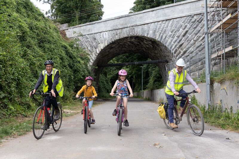 Adrian Quinn, Project Manger Cork City Council, Jennifer Quinn, Laura Quinn and Gerard McMahon, Senior Resident Engineer Cork City Council on the Cork City to Passage West Greenway.Photo Darragh Kane Adrian Quinn, Project Manger Cork City Council, Jennifer Quinn, Laura Quinn and Gerard McMahon, Senior Resident Engineer Cork City Council on the Cork City to Passage West Greenway.Photo Darragh Kane