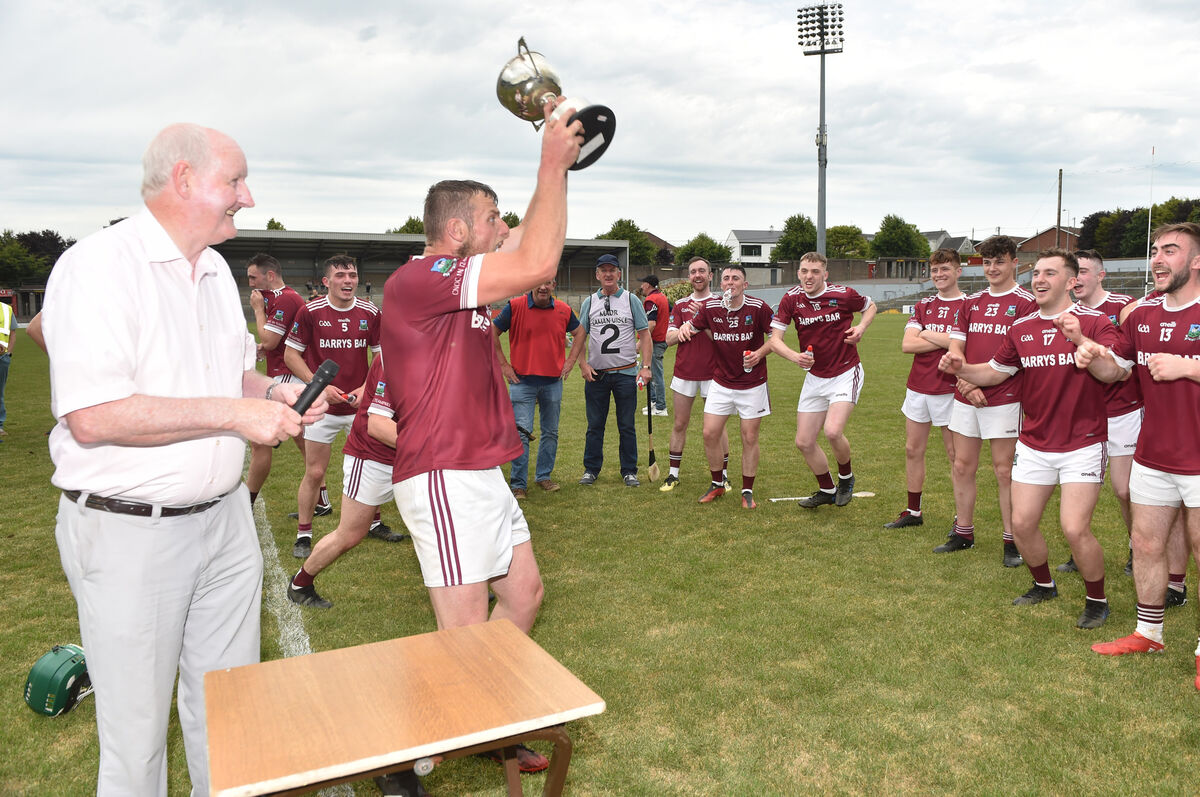 Freemount captain Shane O'Callaghan celebrates with his team. Picture: Eddie O'Hare Freemount captain Shane O'Callaghan celebrates with his team. Picture: Eddie O'Hare