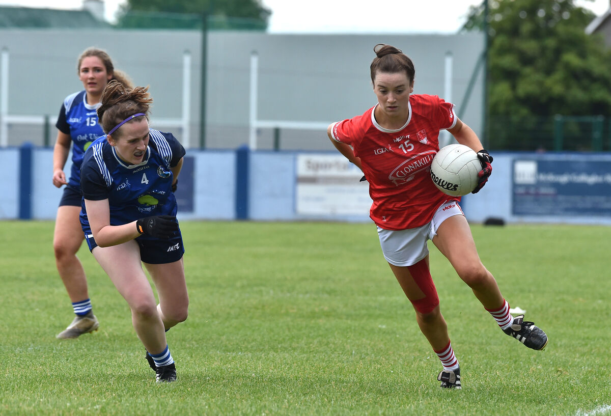 Leah Hallihan, Cork racing past Roisin Gunn, Cavan. Picture: Dan Linehan Leah Hallihan, Cork racing past Roisin Gunn, Cavan. Picture: Dan Linehan