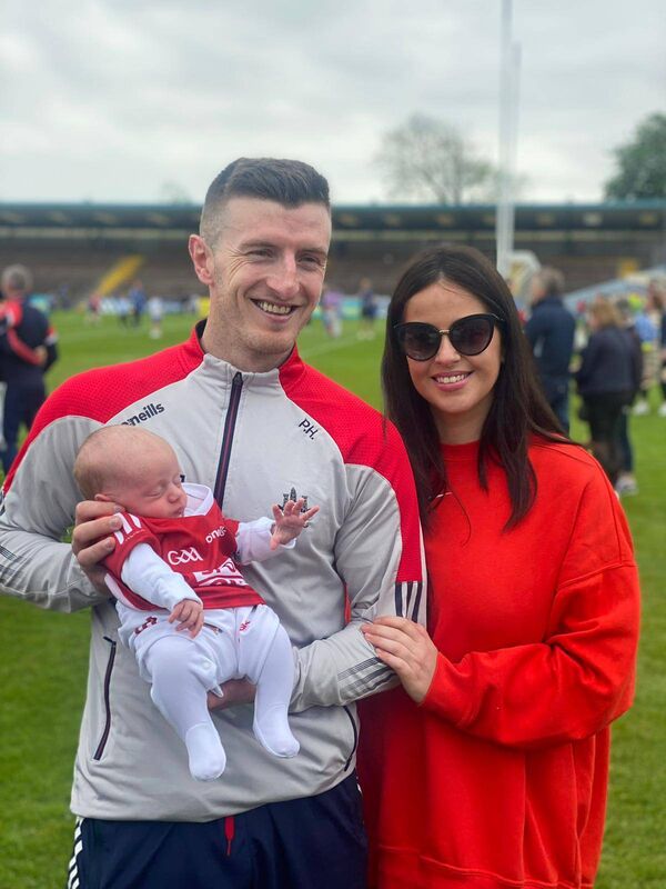 Patrick Horgan with his wife Ashley with their son Jack at his first game. Picture: Tony Fitzgerald Patrick Horgan with his wife Ashley with their son Jack at his first game. Picture: Tony Fitzgerald