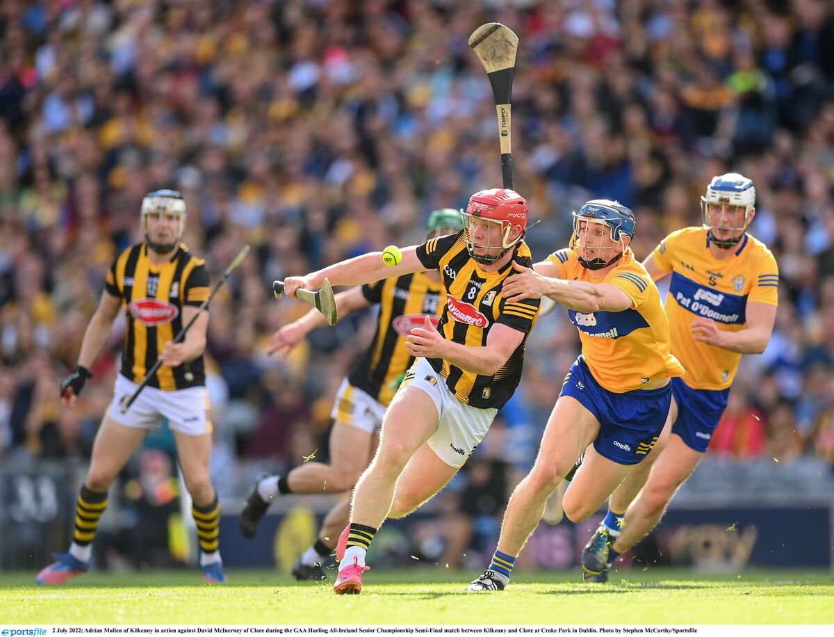 Adrian Mullen of Kilkenny in action against David McInerney of Clare. Picture: Stephen McCarthy/Sportsfile