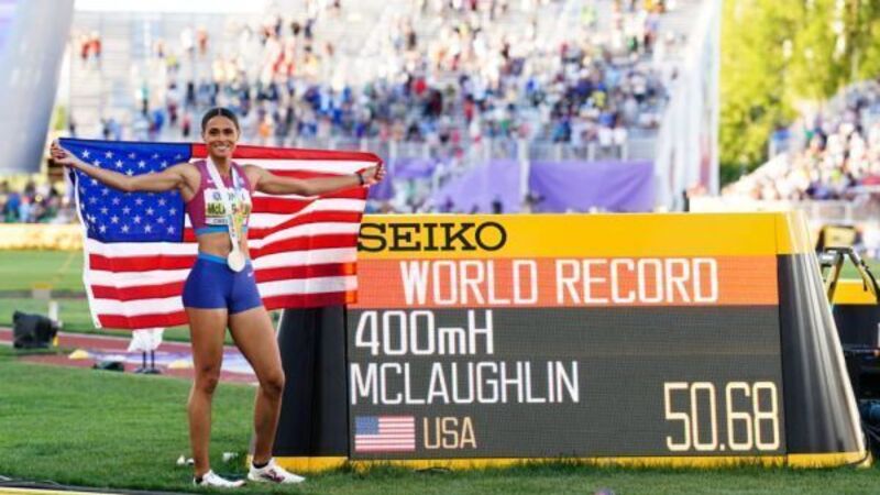 USA’s Sydney McLaughlin smashes own 400m hurdles world record USA’s Sydney McLaughlin smashes own 400m hurdles world record