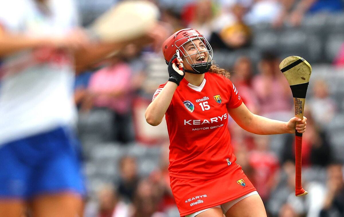Cork’s Sorcha McCartan celebrates a late point. Picture: INPHO/James Crombie Cork’s Sorcha McCartan celebrates a late point. Picture: INPHO/James Crombie