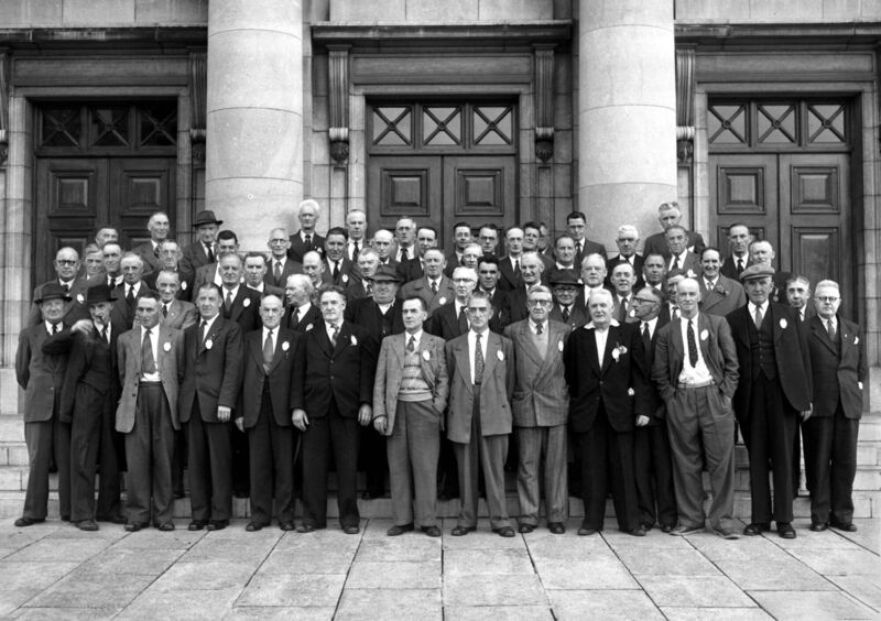 Members of the Cork brigades of the Irish Republican Army who were interned by the British at Spike Island prison during the War of Independence, pictured at a reception at Cork City Hall in 1956. Members of the Cork brigades of the Irish Republican Army who were interned by the British at Spike Island prison during the War of Independence, pictured at a reception at Cork City Hall in 1956.