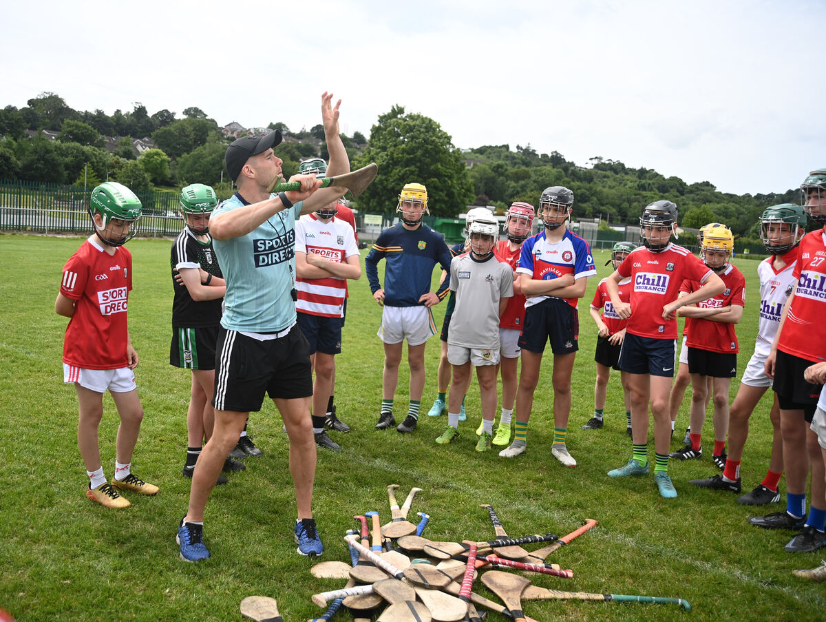 Alan Cadogan demonstrates techniques at the Hurling Academy Camp at Douglas GAA in June. Picture: Larry Cummins  Alan Cadogan demonstrates techniques at the Hurling Academy Camp at Douglas GAA in June. Picture: Larry Cummins