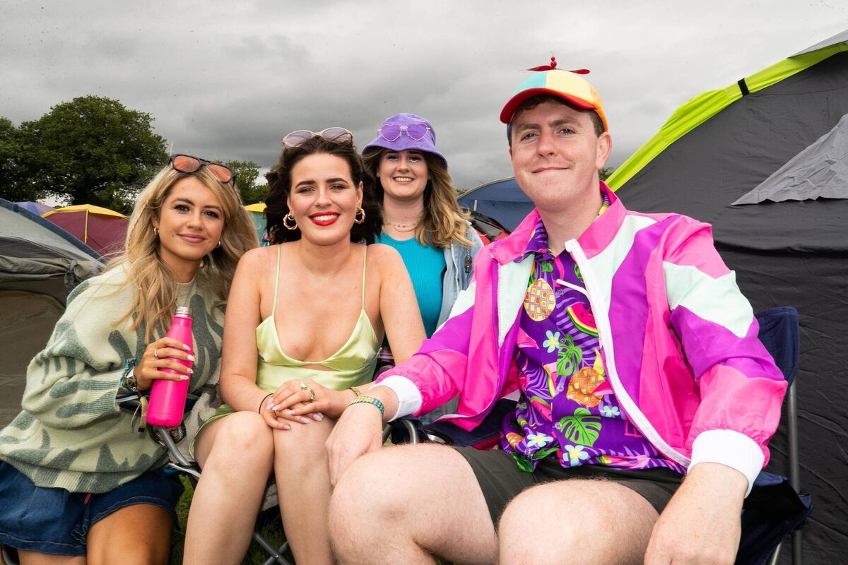 Siobhan King, Rachel Craig, Jenny O’Brien and Brendan Pyke from Kildare on the first day of Indiependence 2022 in Mitchelstown; Cork. Photo: Kieran Frost