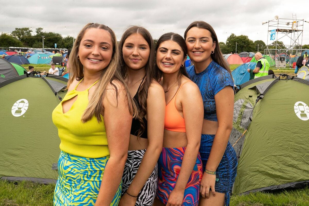 Shona O'Neill, Mai Graiffin, Ellie Gammell and Roisin Jackman from Charleville on the first day of Indiependence 2022 in Mitchelstown; Cork. Photo: Kieran Frost