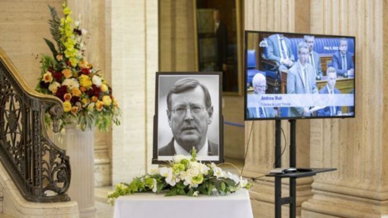 Reconvened Stormont Assembly pays tribute to peace deal architect David Trimble