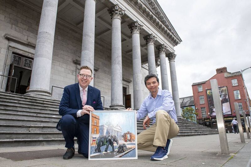 Montenotte Hotel's Ray Kelleher with Artist in Residence Nathan Neven. Pic: Brian Lougheed. Montenotte Hotel's Ray Kelleher with Artist in Residence Nathan Neven. Pic: Brian Lougheed.