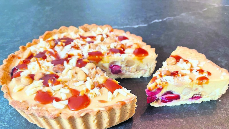 Recipe: Cherry, Macadamia and Caramel White Chocolate Tart Recipe: Cherry, Macadamia and Caramel White Chocolate Tart