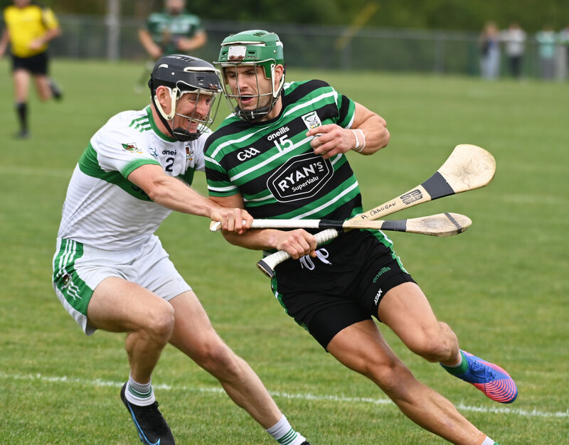 Douglas' Alan Cadogan is tackled by Kanturk's John McLoughlin. Picture: Eddie O'Hare