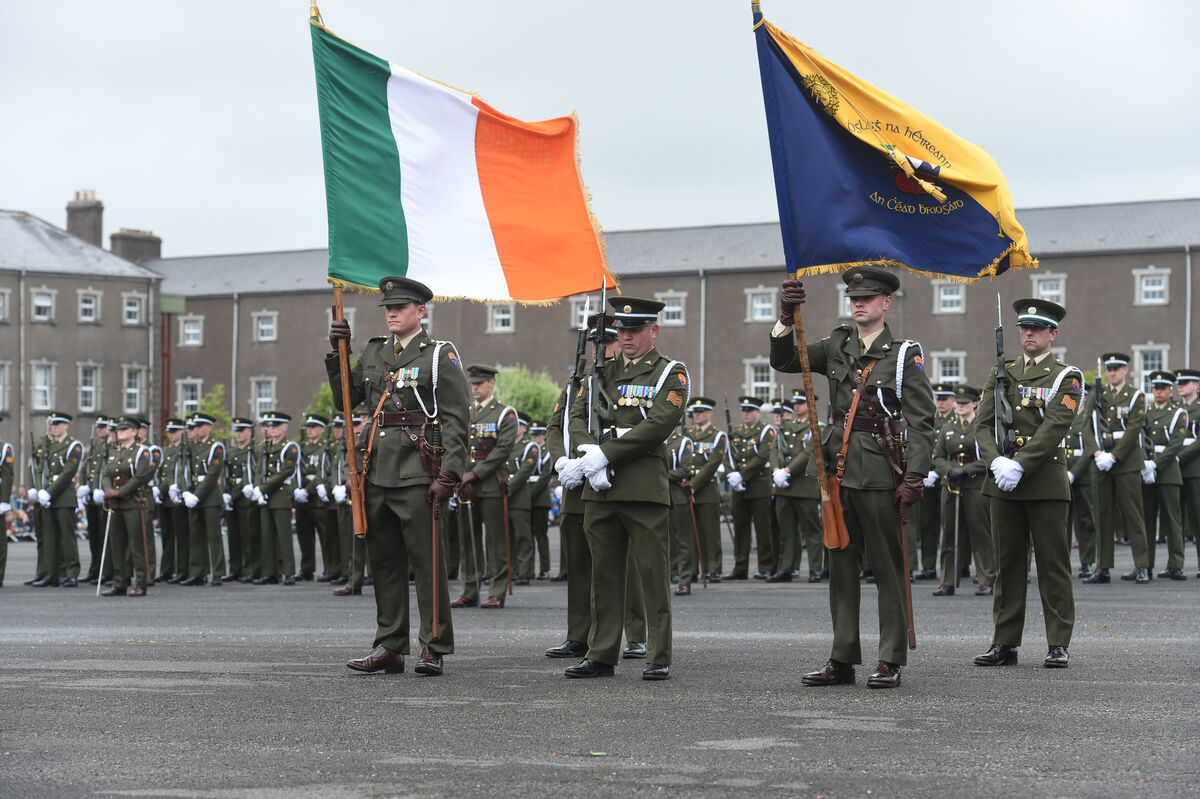  Ceremony of the parade square at Collins Barracks Cork as part of the Centenary Event marking the 100th anniversary of the handover of Collins Barracks from British to Irish Forces on 18th May 1922. Picture: Larry Cummins 