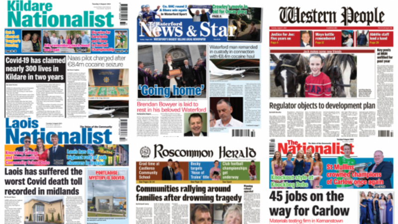 What the regional papers say: Naas pilot arrested over cocaine seizure, Covid deaths in the Midlands