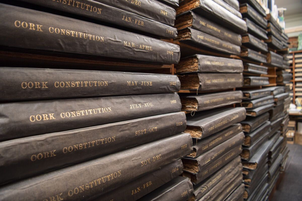 Very early copies of the Cork Constitution are kept in the local studies store at Cork City Library. Picture Dan Linehan