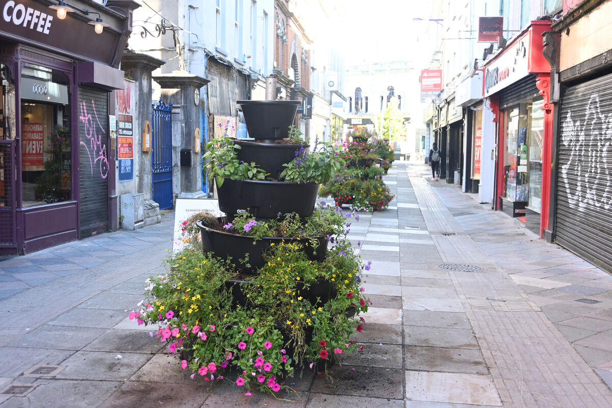 Decorative flower planters on Princess Street Cork which were vandalised and had to be cleaned up this morning by Council workers. Echo news. Pic: Larry Cummins Decorative flower planters on Princess Street Cork which were vandalised and had to be cleaned up this morning by Council workers. Echo news. Pic: Larry Cummins