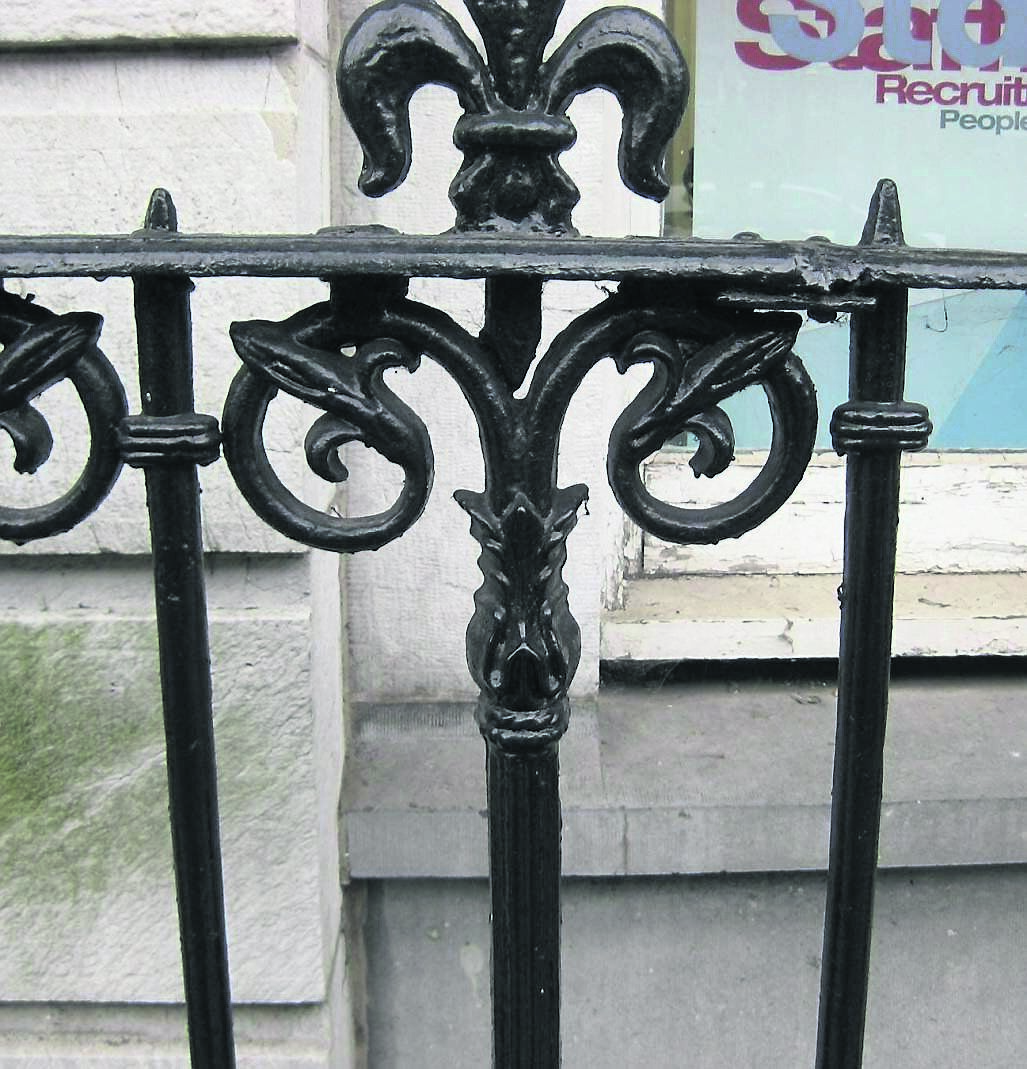 The flat bar on a building on South Mall.