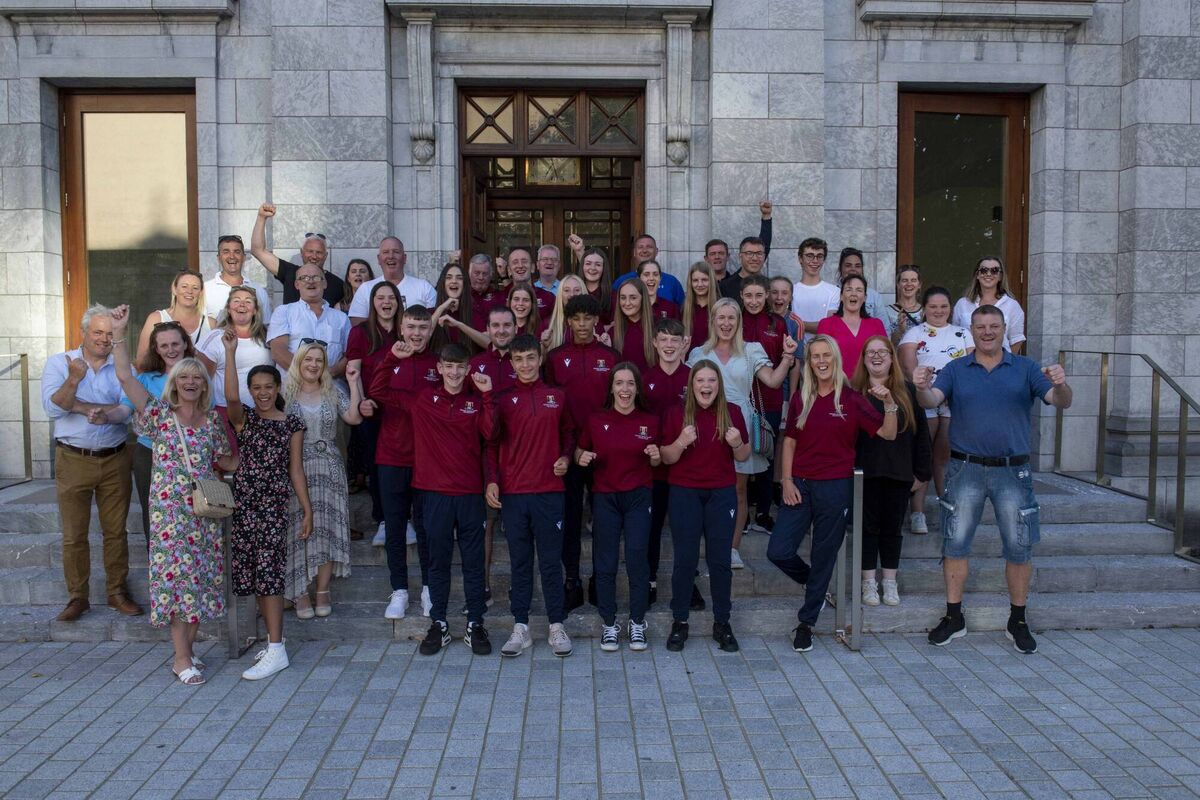 The players and their families before heading to Coventry. Picture: Brian Lougheed The players and their families before heading to Coventry. Picture: Brian Lougheed