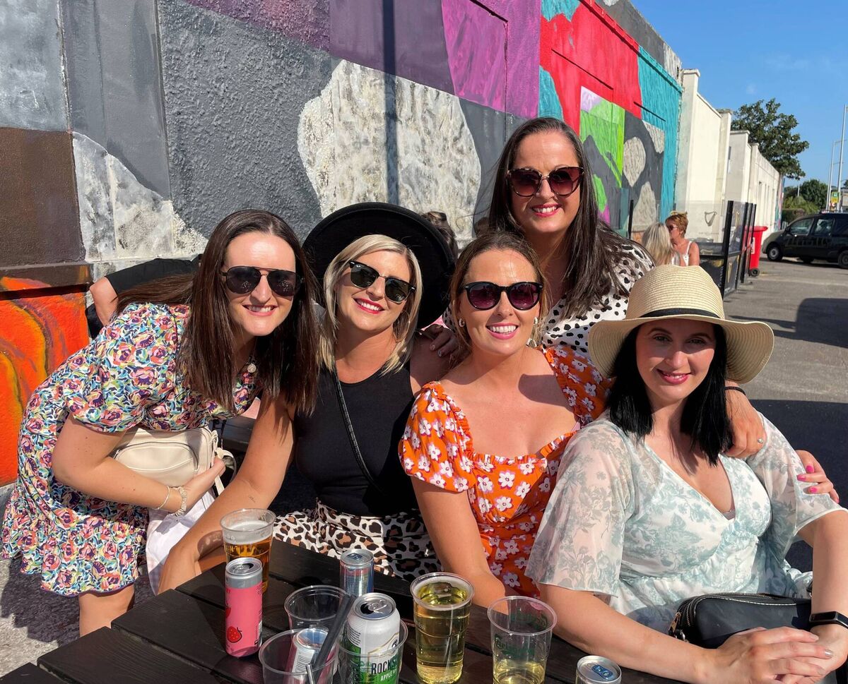 Living their best lives with Westlife: Mitchelstown fans Gillian Maher, Anne McCarthy, Aoife Ryan, Mandy O'Regan and Kellie Treacy enjoying a drink on their way to Páirc Uí Chaoimh on Friday. Picture: Donal O'Keeffe Living their best lives with Westlife: Mitchelstown fans Gillian Maher, Anne McCarthy, Aoife Ryan, Mandy O'Regan and Kellie Treacy enjoying a drink on their way to Páirc Uí Chaoimh on Friday. Picture: Donal O'Keeffe