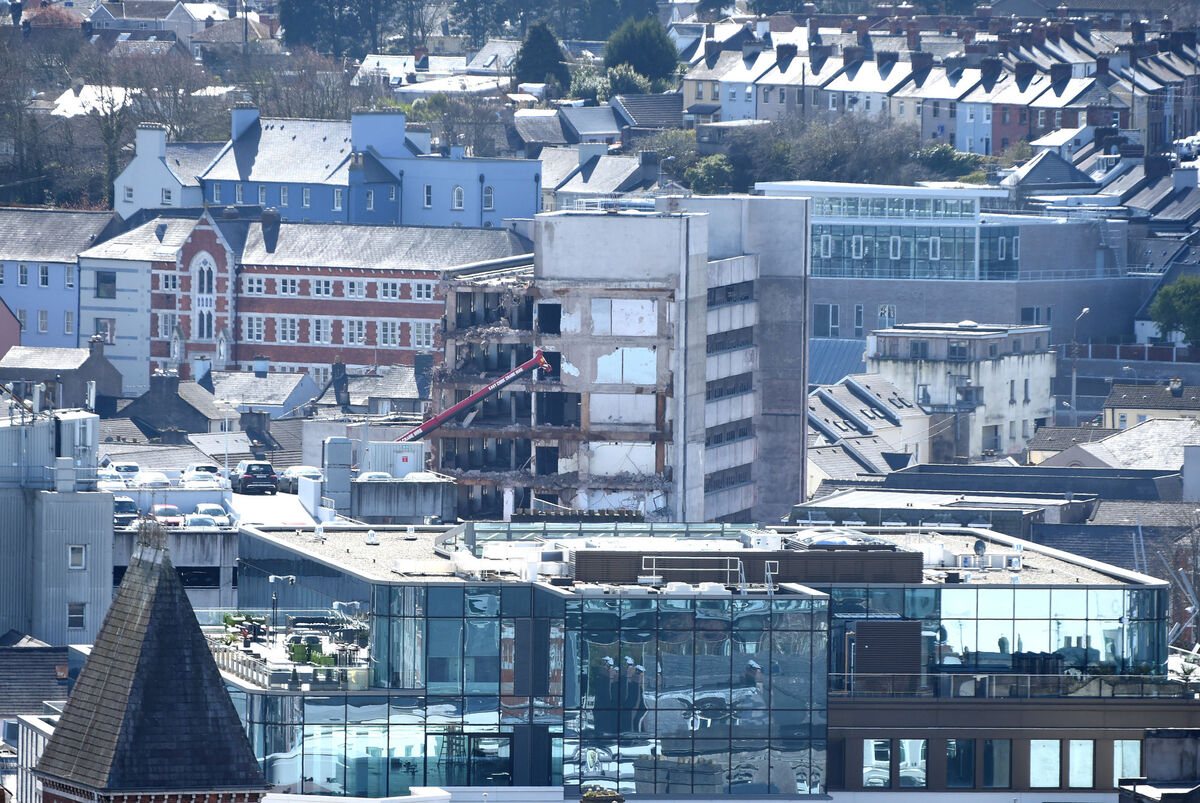 The former Tax Office / Revenue and Fas building on Sullivan's Quay under demolition in 2018. Pic: Larry Cummins. The former Tax Office / Revenue and Fas building on Sullivan's Quay under demolition in 2018. Pic: Larry Cummins.