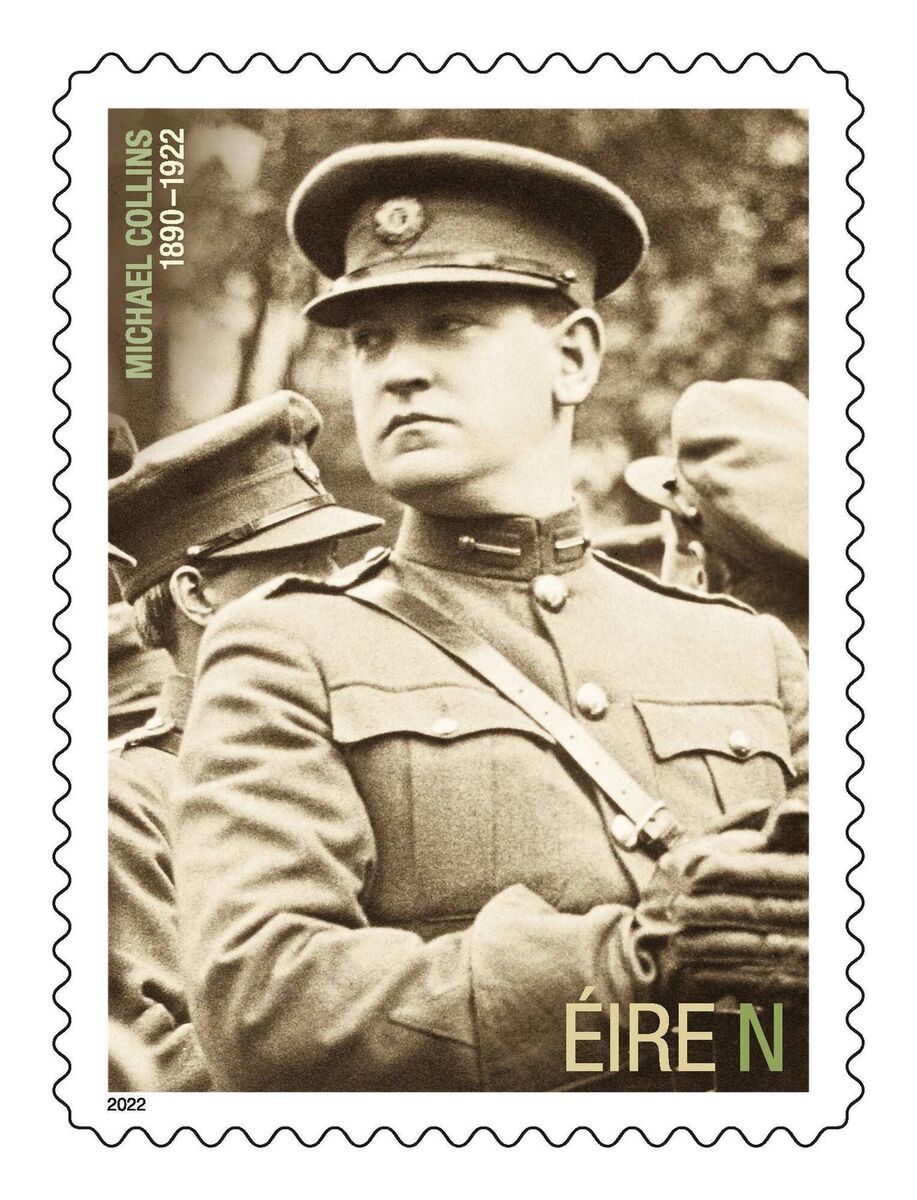 Taoiseach and Tánaiste welcome An Post’s stamp marking Michael Collins centenary August 17th 2022 An Post marks the centenary of the death of Michael Collins with a single stamp