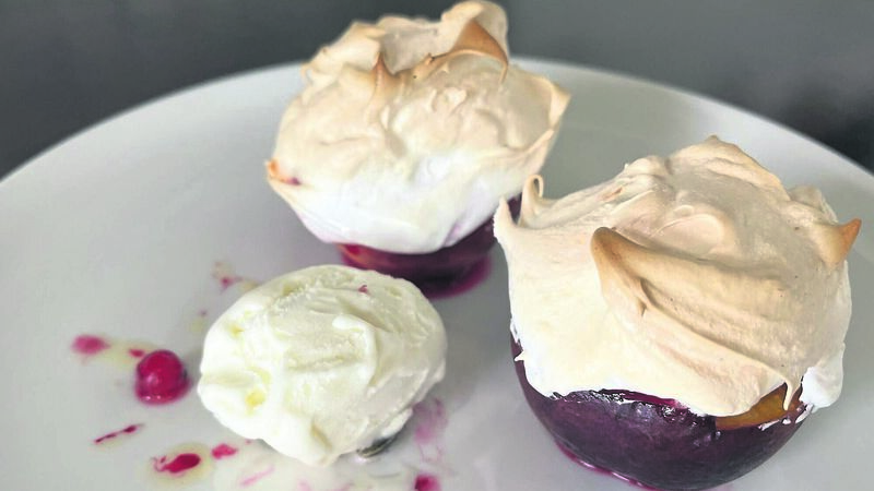 Recipe: Stuffed Baked Nectarines with Golden Italian Meringue