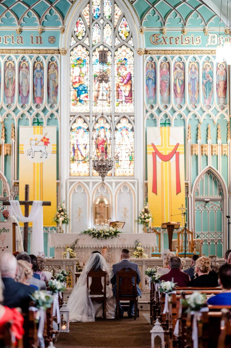 The couple sitting side by side in  St Patrick’s Church in Fermoy.