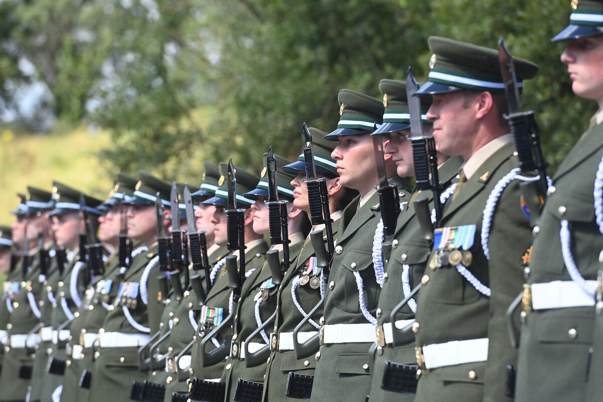  Troops await inspection of a Guard of Honour. Picture: Larry Cummins. 