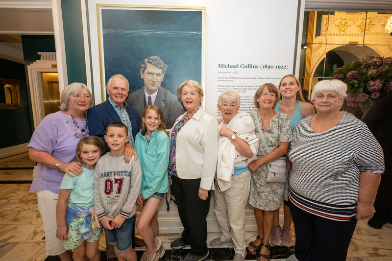 Three generations of Michael Collins family relations Michelle Hurley, Coleman Collins, Nora Owen, Catherine O’Mahony, Christine Collins, Emma Hurley-Daniels, Fidelma Collins, Emilie, Charlie and Mollie Hurley-Daniels pictured at the Michael Collins centenary commemoration at Cork’s Imperial Hotel. Photo: Joleen Cronin Three generations of Michael Collins family relations Michelle Hurley, Coleman Collins, Nora Owen, Catherine O’Mahony, Christine Collins, Emma Hurley-Daniels, Fidelma Collins, Emilie, Charlie and Mollie Hurley-Daniels pictured at the Michael Collins centenary commemoration at Cork’s Imperial Hotel. Photo: Joleen Cronin