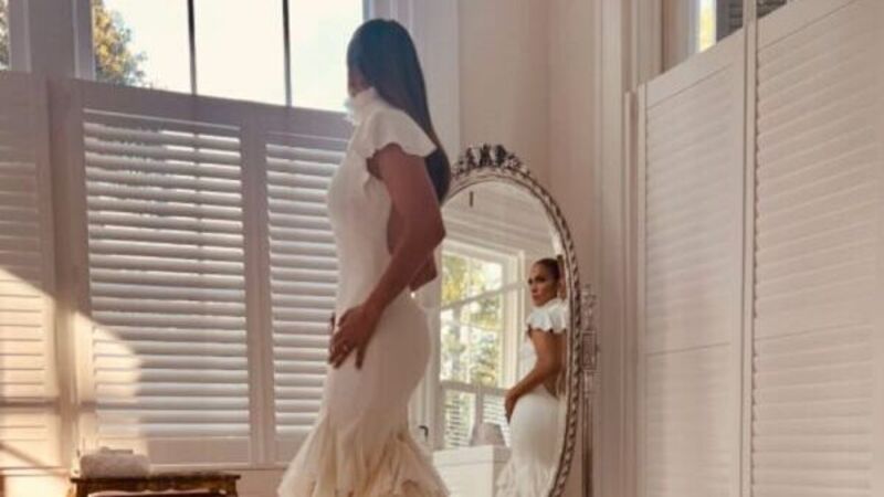 Jennifer Lopez shares ‘first peek’ at her wedding looks
