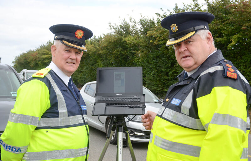 Assistant Commissioner Dave Sheehan and Chief Supt Con Cadogan pictured with new technology which enables Gardai to see if vehicles are taxed and insured in an instant at a 'suoer checkpoint' along the N25 near Carrigtwohill recently. Picture: Howard Crowdy Assistant Commissioner Dave Sheehan and Chief Supt Con Cadogan pictured with new technology which enables Gardai to see if vehicles are taxed and insured in an instant at a 'suoer checkpoint' along the N25 near Carrigtwohill recently. Picture: Howard Crowdy