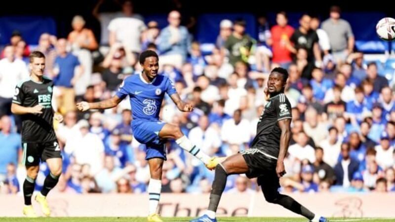 Raheem Sterling bags first goals for 10-man Chelsea with brace in Leicester win Raheem Sterling bags first goals for 10-man Chelsea with brace in Leicester win
