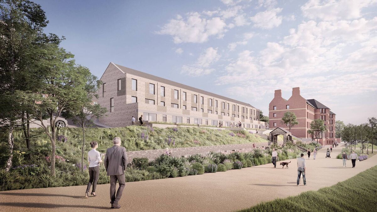 Artists impression of development at St Kevin's site, which will comprise 265 social and affordable homes. 