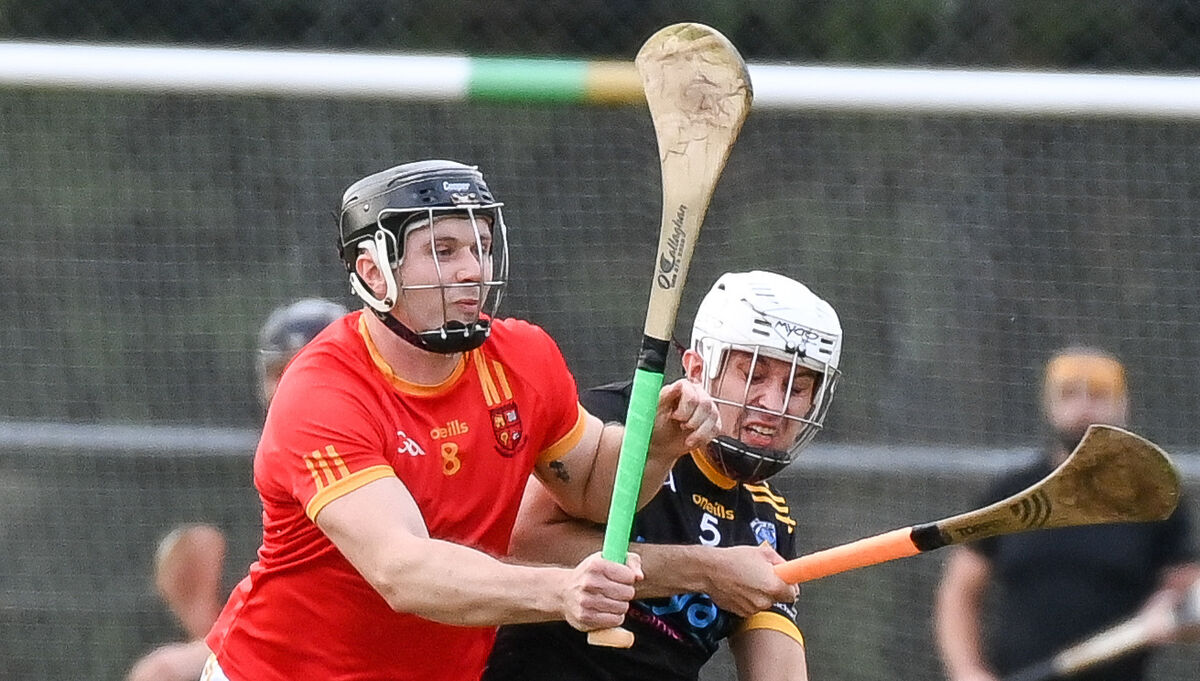 Fermoy's Adam Creed keeps possession after colliding with Mallow's Paul Lyons. Picture: David Keane. Fermoy's Adam Creed keeps possession after colliding with Mallow's Paul Lyons. Picture: David Keane.