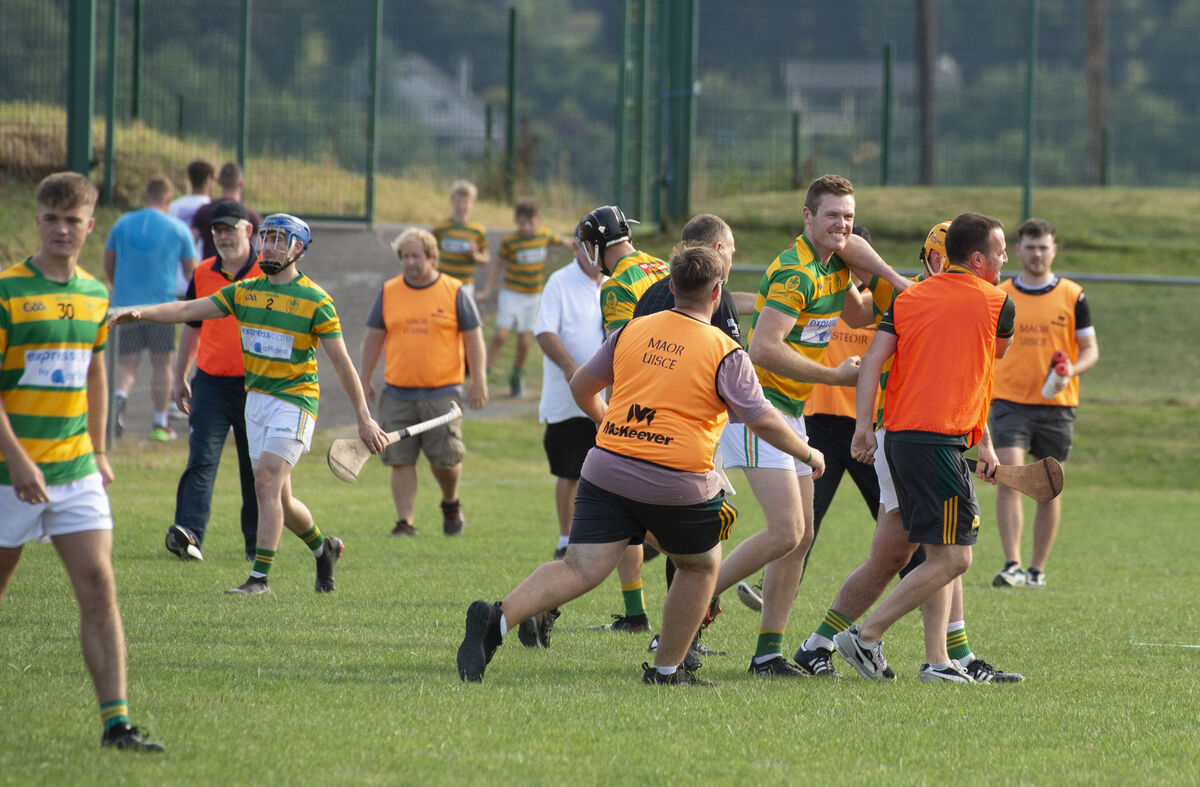Blackrock's Shane O'Keeffe celebrates with teammates after their win over Charleville. Picture Dan Linehan Blackrock's Shane O'Keeffe celebrates with teammates after their win over Charleville. Picture Dan Linehan