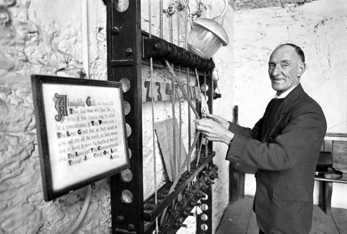 Alec Manning, bell ringer at St Anne's, Shandon, Cork, on January 10, 1977. Alec Manning, bell ringer at St Anne's, Shandon, Cork, on January 10, 1977.