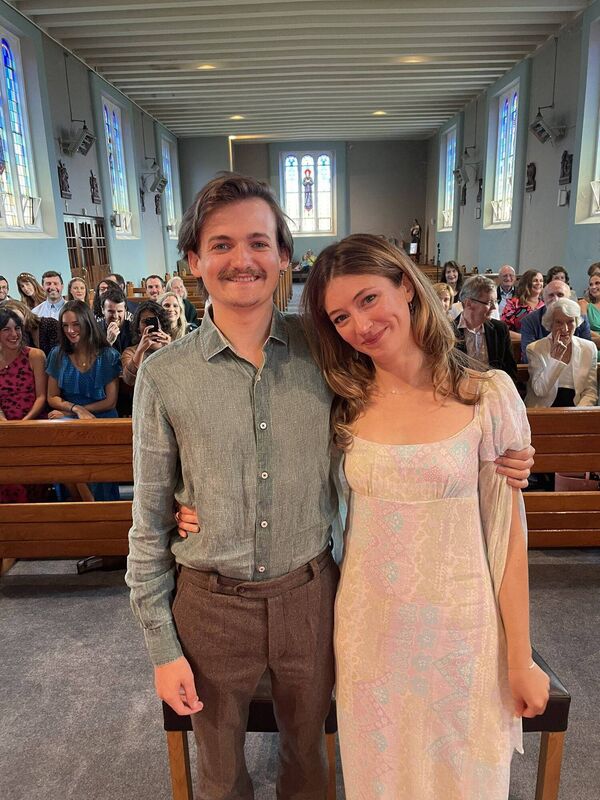 Jack Gleeson was all smiles with bride Roisin O'Mahony Jack Gleeson was all smiles with bride Roisin O'Mahony