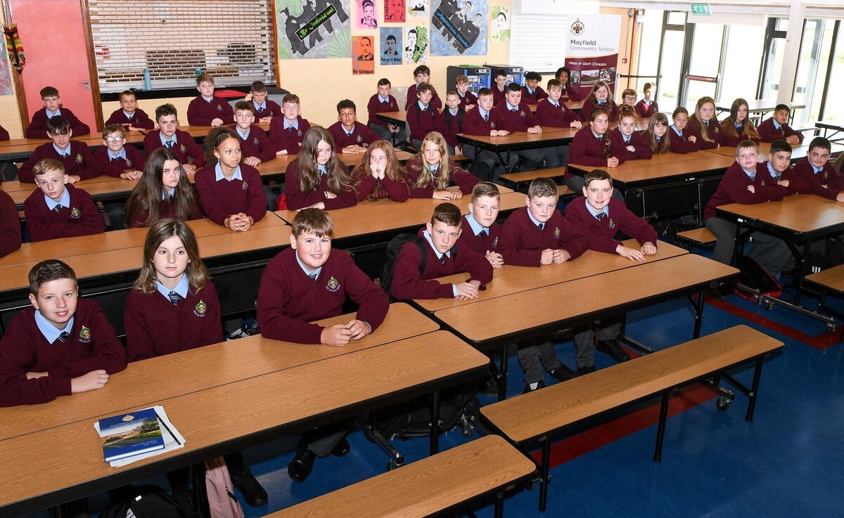 First-year students attending the return-to-school induction day at Mayfield Community School.Picture: David Keane.