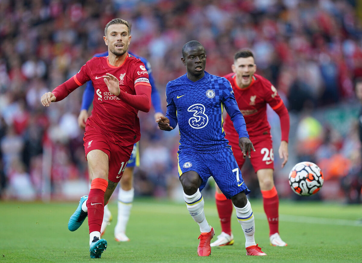 Liverpool's Jordan Henderson (left) and Chelsea's N'Golo Kante battle for the ball back in 2021. Chelsea are not as potent in the absence of their talismanic French midfielder. Picture: Mike Egerton/PA Wire. Liverpool's Jordan Henderson (left) and Chelsea's N'Golo Kante battle for the ball back in 2021. Chelsea are not as potent in the absence of their talismanic French midfielder. Picture: Mike Egerton/PA Wire.