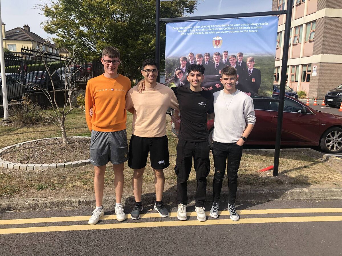 Four of the Coláiste an Spioraid Naoimh students who got maximum points in the Leaving Cert: Left to right: Ronan Casey. Jad Baker, Sami Al-Kayal and Alan Hodgins. Four of the Coláiste an Spioraid Naoimh students who got maximum points in the Leaving Cert: Left to right: Ronan Casey. Jad Baker, Sami Al-Kayal and Alan Hodgins.
