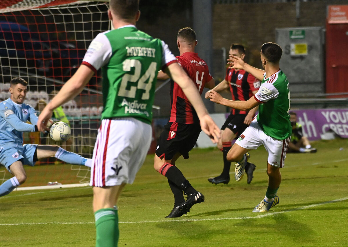 Cork City's Barry Coffey has a shot saved by Longford Town's goalkeeper Luke Dennison at Turner's Cross. Picture: Eddie O'Hare Cork City's Barry Coffey has a shot saved by Longford Town's goalkeeper Luke Dennison at Turner's Cross. Picture: Eddie O'Hare