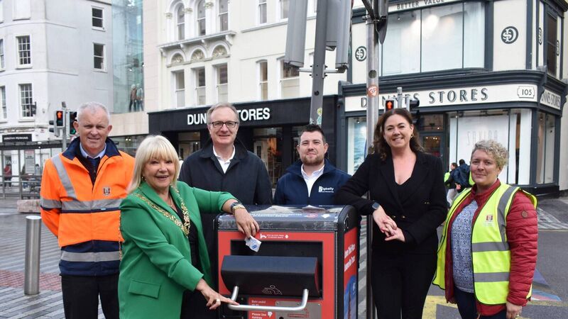54 new solar compacting bins installed around Cork city centre 54 new solar compacting bins installed around Cork city centre