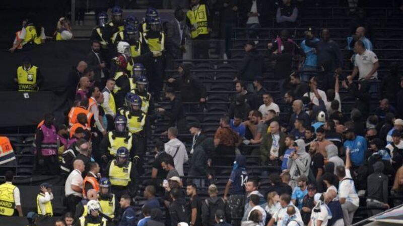 Police arrest five after crowd trouble follows Tottenham’s win over Marseille