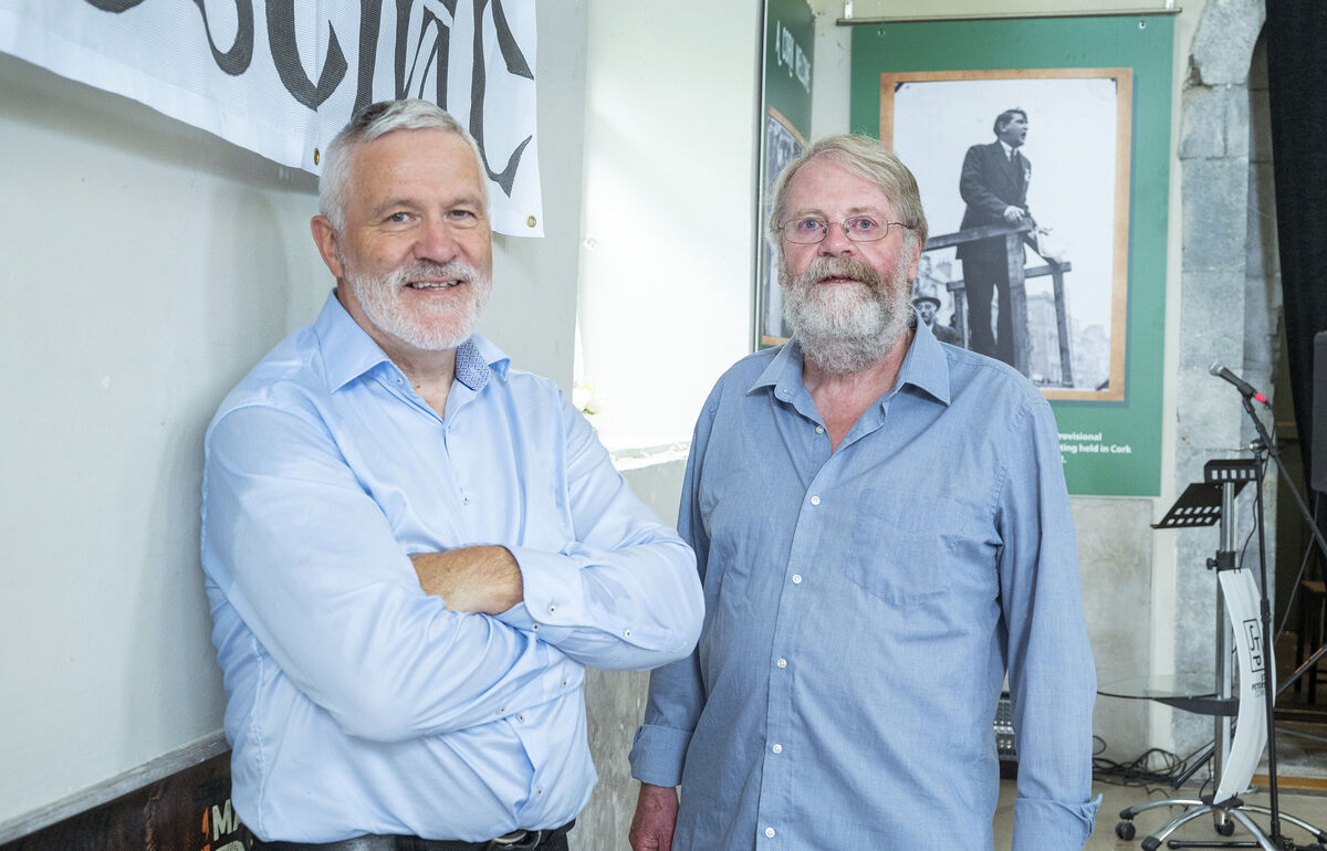 William Hammond and Jim Walsh pictured at the Folk Festival Launch at St Peter’s Church on North Main Street.Photography By Gerard McCarthy 