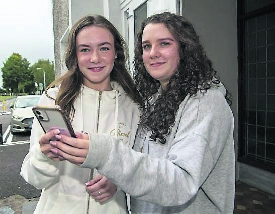 Clare Dunlea and Hannah Smyth at Coláiste an Chroí Naofa, Carrignavar, Cork.  	Pictures: Dan Linehan