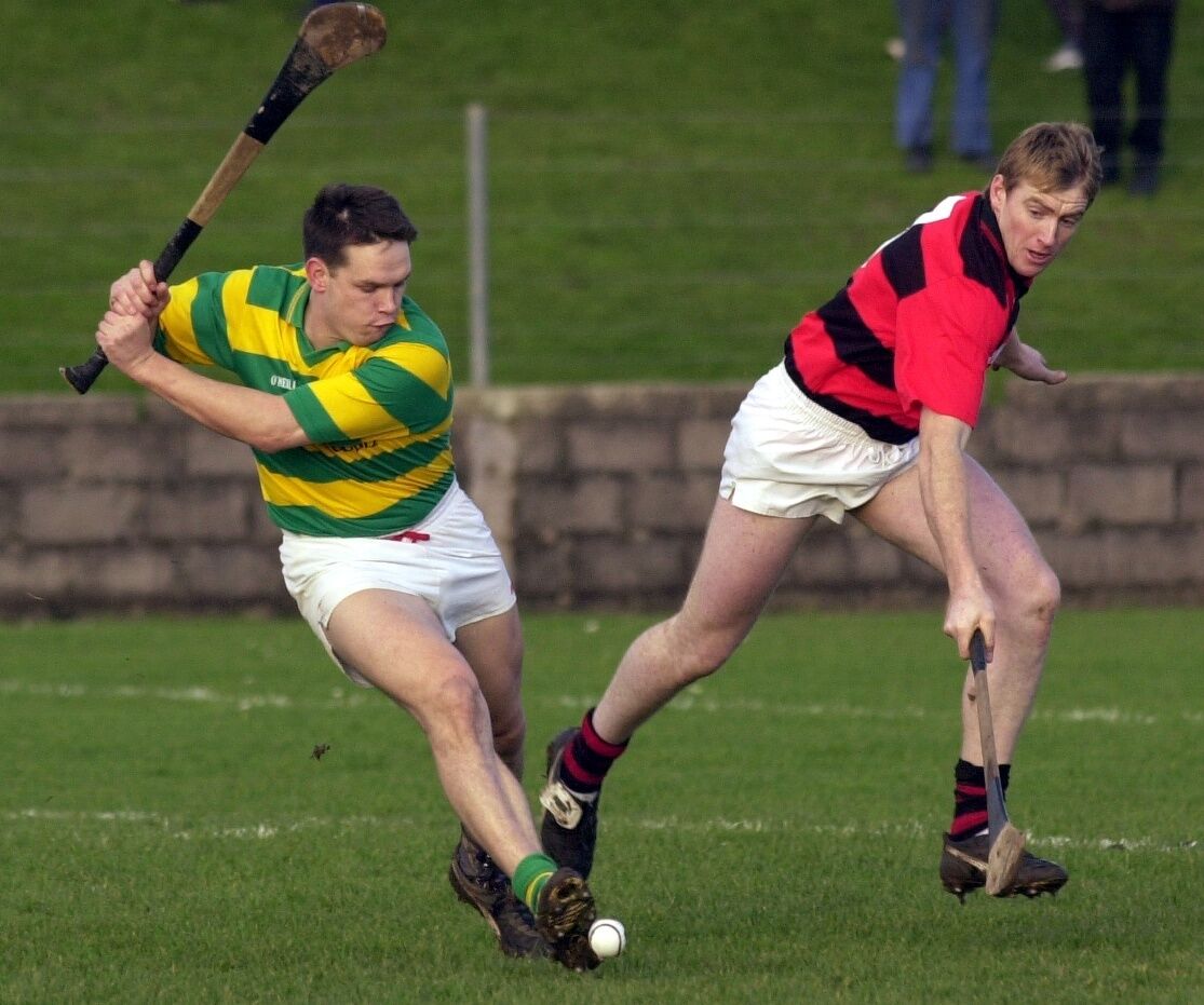 Blackrock's Alan Browne strikes for goal in a league final against Cloyne's Killian Cronin. Picture: Gerard McCarthy
