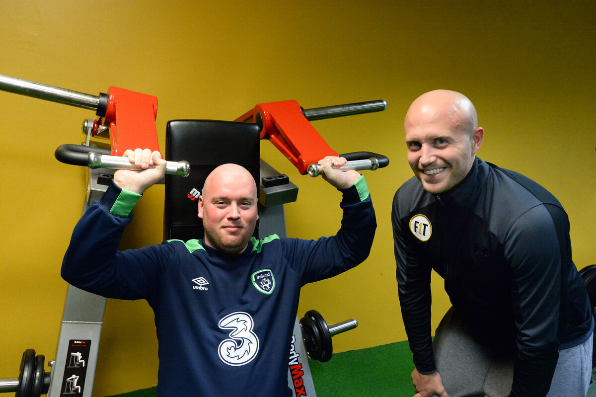 James Murphy with Eoin Fehily of F.1.T. Training Centre, Ballincollig. Eoin has helped raise funds for this walk. James and a group of Friends are participating in the 5k annual Brain Tumour Ireland Walk this Sunday in Dublin. James Murphy with Eoin Fehily of F.1.T. Training Centre, Ballincollig. Eoin has helped raise funds for this walk. James and a group of Friends are participating in the 5k annual Brain Tumour Ireland Walk this Sunday in Dublin.